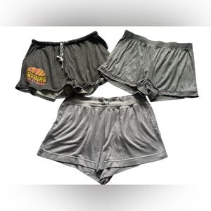 Unbranded 3 Pairs Women’s Gray Lounge Shorts Trio Soft Everyday Comfort Size L